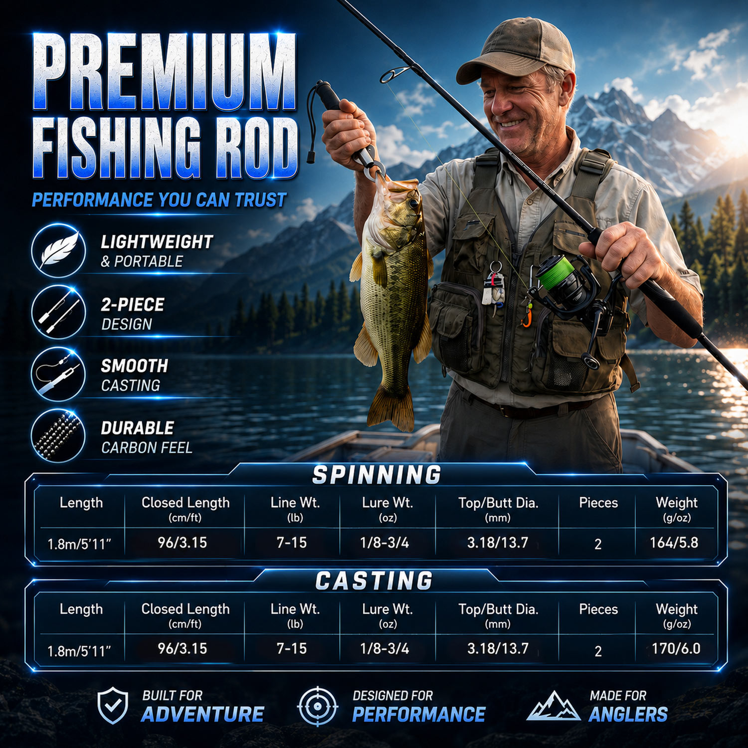 Sougayilang 1.8m Fishing Rod F - Fishing Boat Fiberglass review and price