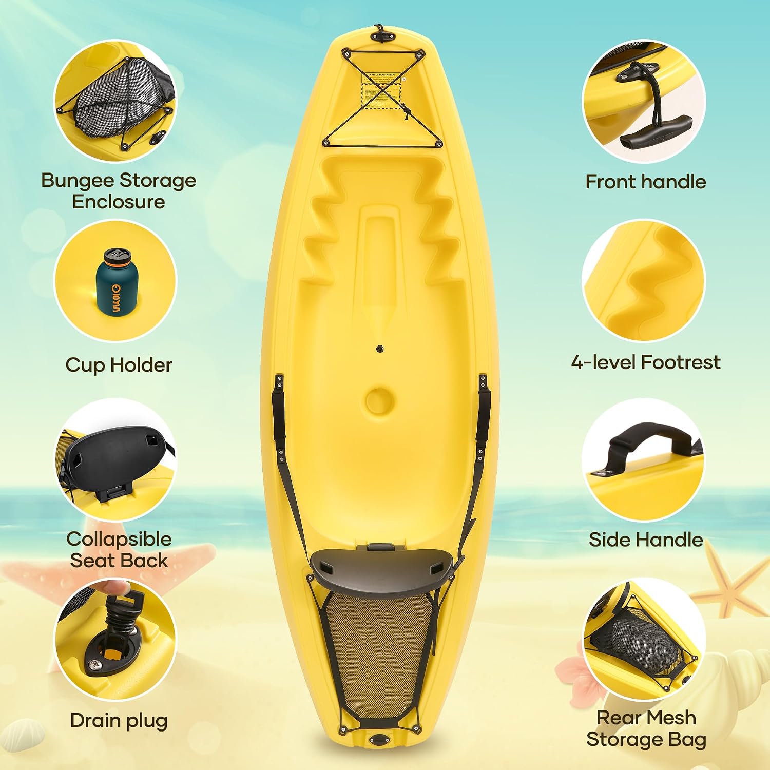 Kayak with Paddle 6.5 FT Recre - Fishing Boat Paddle review and price