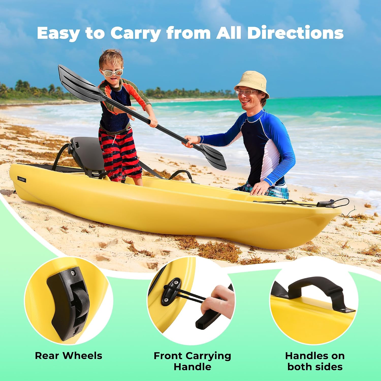Kayak with Paddle 6.5 FT Recre - Fishing Boat Paddle review and price