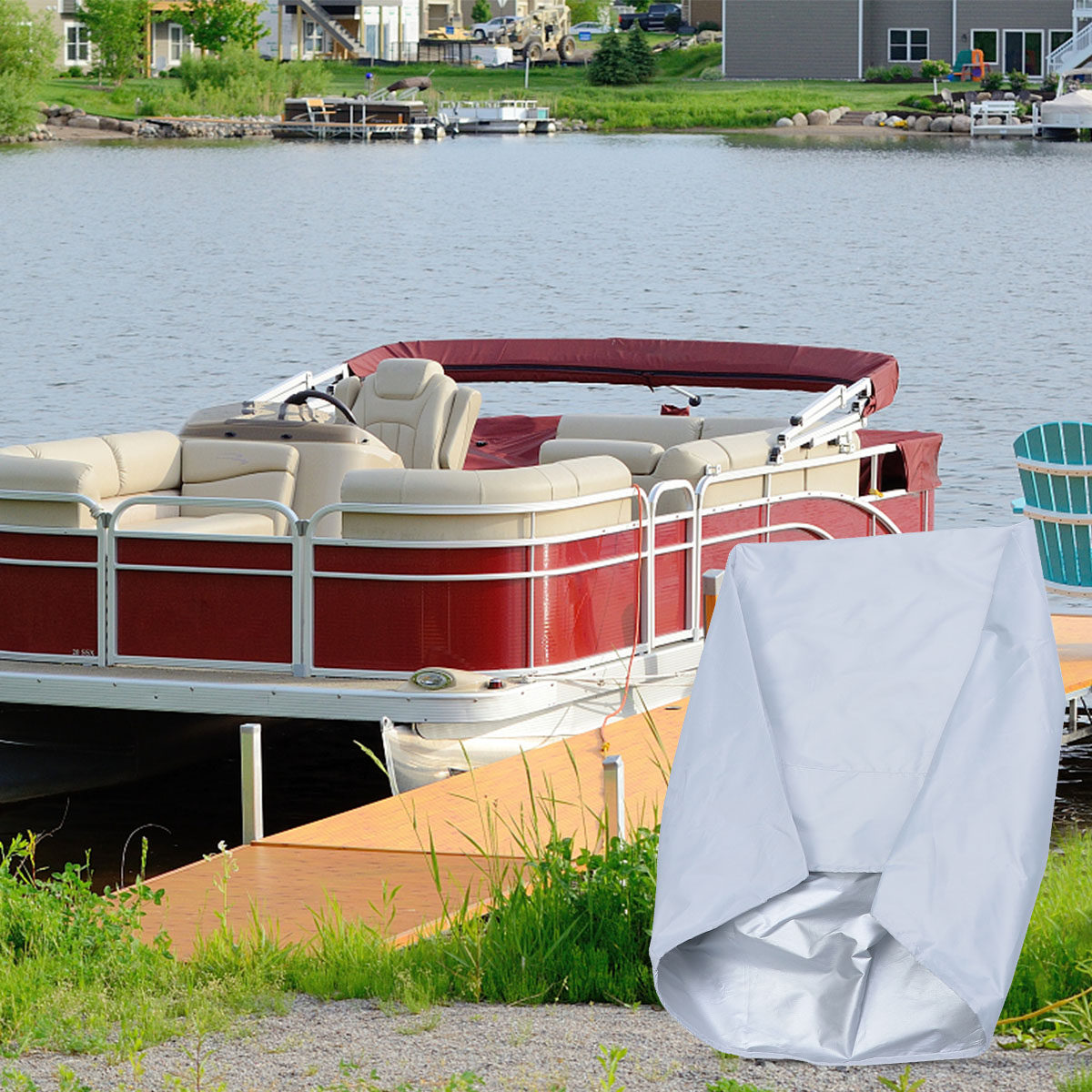 Boat Seat Cover White Oxford F - Fishing Boat Cover review and price